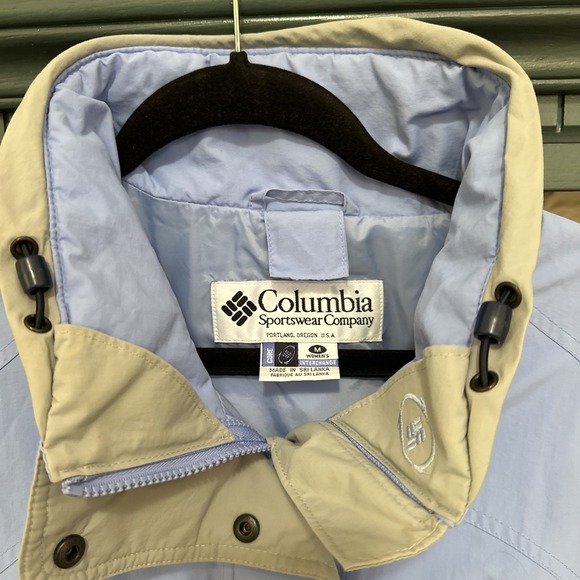 Columbia Womens Bugaboo Jacket M Light Blue Gray Pockets Full Zip Drawstring - Picture 4 of 13